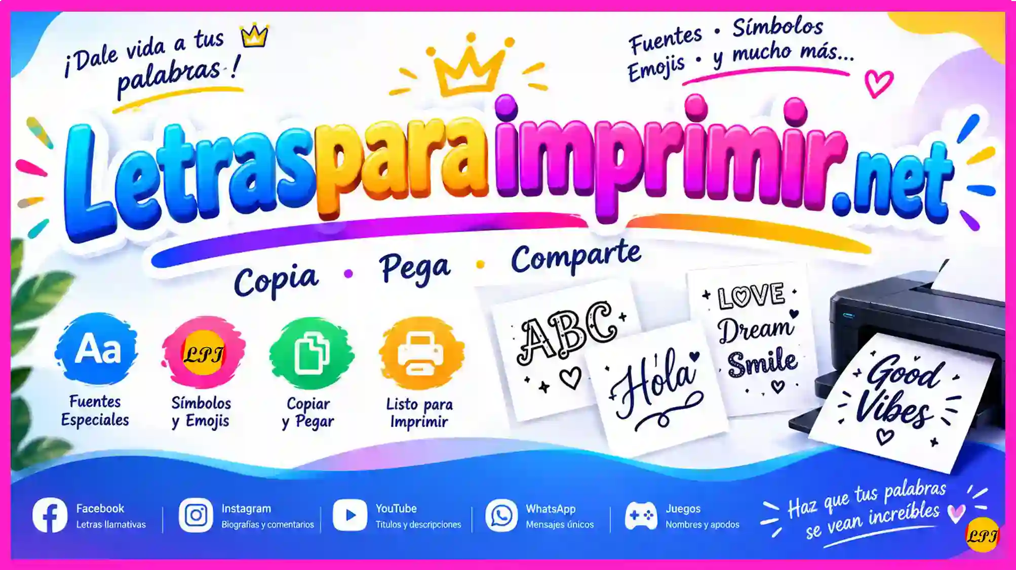 Texto grande para imprimir: ejemplos de letras grandes Unicode